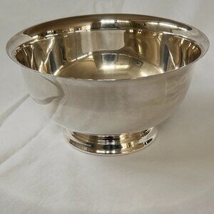 Vintage Silver Plate Unmarked Footed Bowl 10" diameter